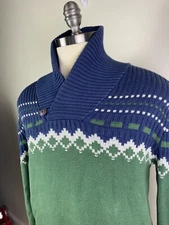 Nautica Shawl Collar Knit Pullover Sweater Men Large