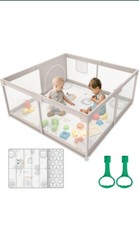 ZEEBABA Baby Playpen with Mat, 47x47inch Playpen,