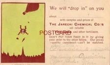 WE WILL "DROP IN" WITH SAMPLES, THE JARECKI CHEMICAL CO.'s FISH GUANO 1907