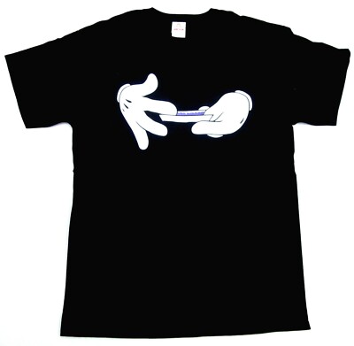 Marijuana T-shirt Mickey Hands Rolling Joint Purple Kush 420 Tee