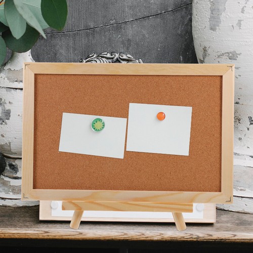Wooden Frame Note Board Message Double Sided Cork Bulletin for Wall Office - Picture 11 of 12