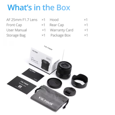 Viltrox AF 25mm F1.7 Auto Focus Large Aperture Camera Lens For