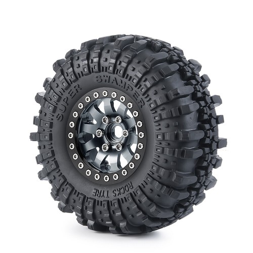 4x 1.9 RC Auto Räder Beadlock Felgen Reifen Set für 1/10 RC Axial SCX10 90046 TRX4 - Bild 42 von 144