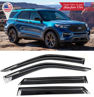 Out-Channel Window Visor Sun Vent Rain Wind Guard Shade Fit 20-Up Ford Explorer
