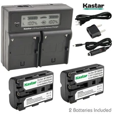 LCD Dual Fast Charger & 2 x Battery for Sony NP-FM500H SLT-A77 DSLR-A100 CLM-V55