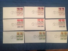 6 FDC LETTERS - uncacheted  GREAT for cachet painting