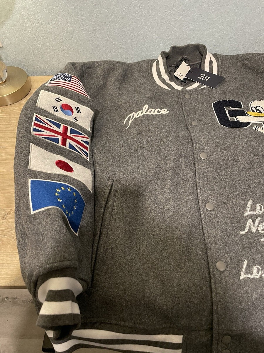 Palace x Gap Varsity Jacket Grey Size XL | eBay Palace x Gap Varsity Jacket Grey Size XL | eBay