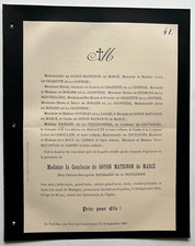 GOYON MATIGNON MARCE Richard Rouliere FAIRE PART Charette Contrie HALGOUET 1894