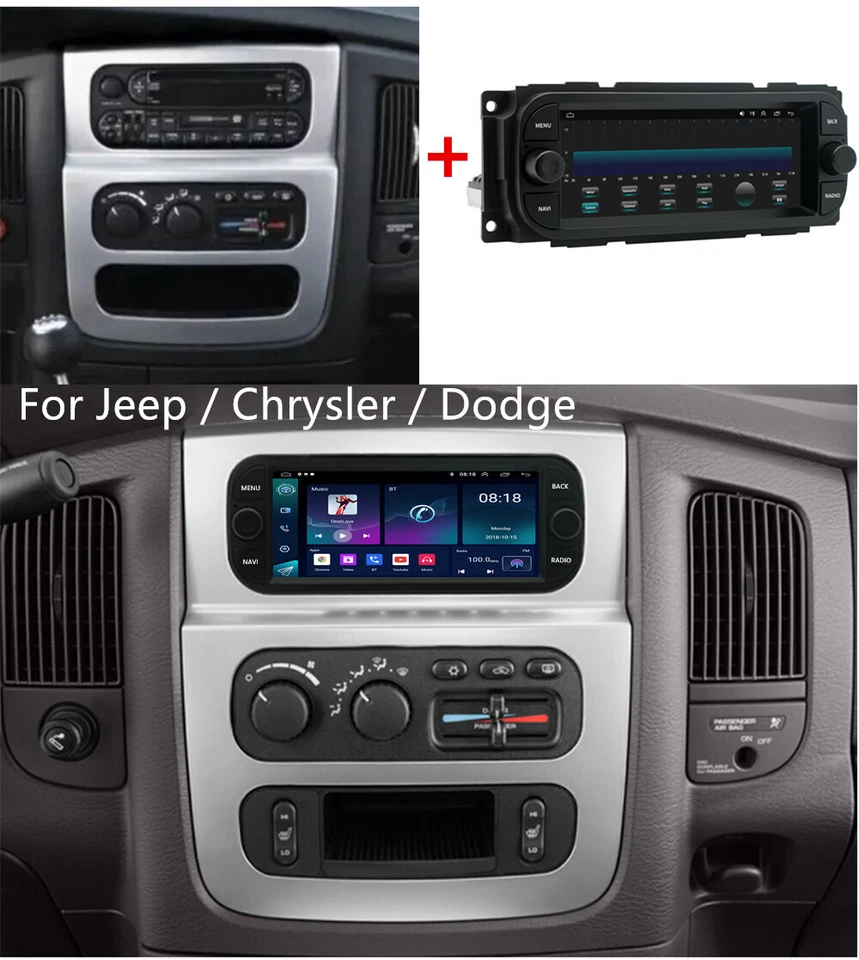 6.8'' Stereo Radio For Dodge Caravan Intrepid Dakota Stratus Chrysler PT Cruiser - Image 4 of 4