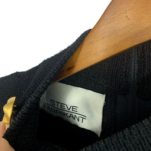 Steve Fabrikant Vestido Suéter Para Mujer Pequeño Negro Lana Cinturón Sintética Envoltura Costura - Imagen 7 de 7