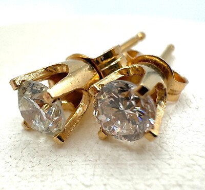 Ohrstecker 14 Karat Gelbgold natürlicher Diamant 0,25 Zeiger