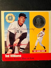Ted Williams Autographed/Silver Coin National Baseball Hall of Fame "500 Club"