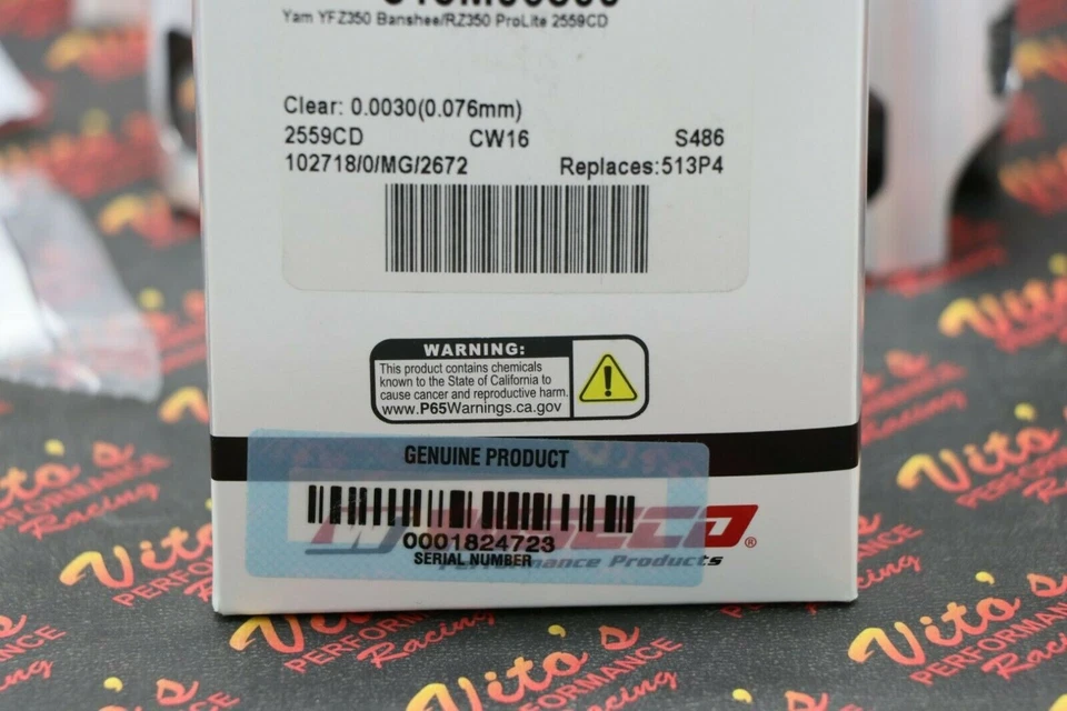 2 x Wiseco 513 series pistons Yamaha Banshee for stock crank 66.50 + GASKET KIT - Image 3 of 3