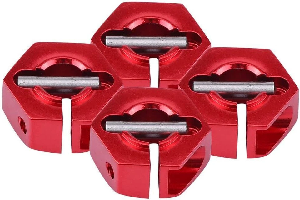 Adaptateur de porte-roue 12 mm d'épaisseur 5 mm, rouge pour voitures RC 1:10 ... - Photo 4/4