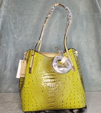 Nwt Calin Collection Vegan Green / Sage Gator Purse With Extra Straps Large