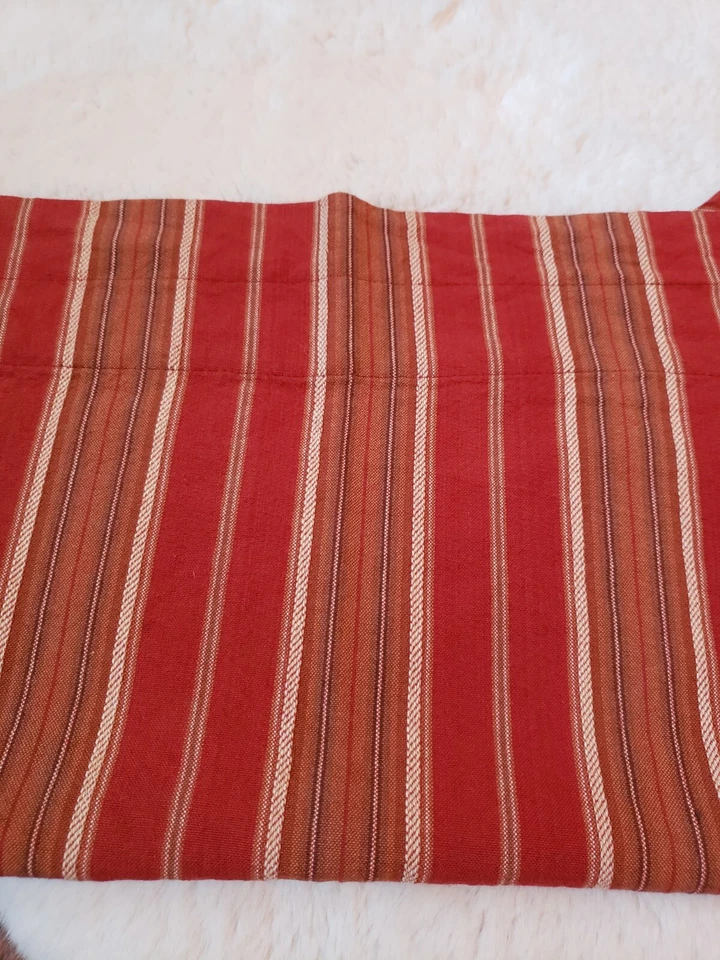 Park Designs Set Of 2 100% Cotton Curtains Striped Red Brown Beige 66x33 - Image 4 of 4