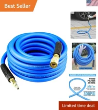 25-Foot Heavy Duty Air Hose, 3/8-Inch, 300 PSI - Lightweight & Kink Resistant