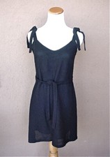 BISOU BISOU Little Black Dress Sz 2 S Mini LBD Adjustable Tie Straps Vintage 90s