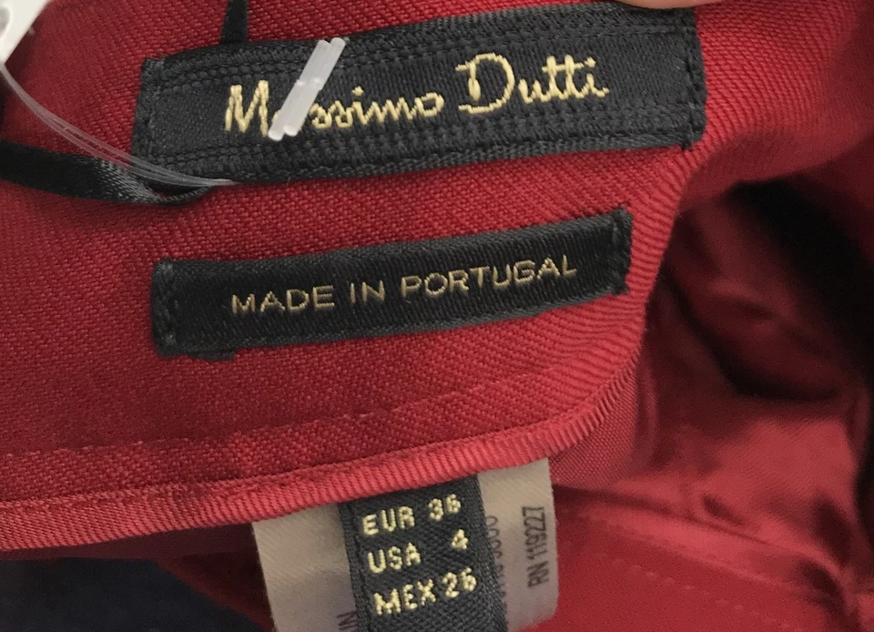 Massimo Dutti Mujer Frente Plano Lana Vestido Pantalones en Rojo3 Talla 36 US 4 Foto 3 de 4