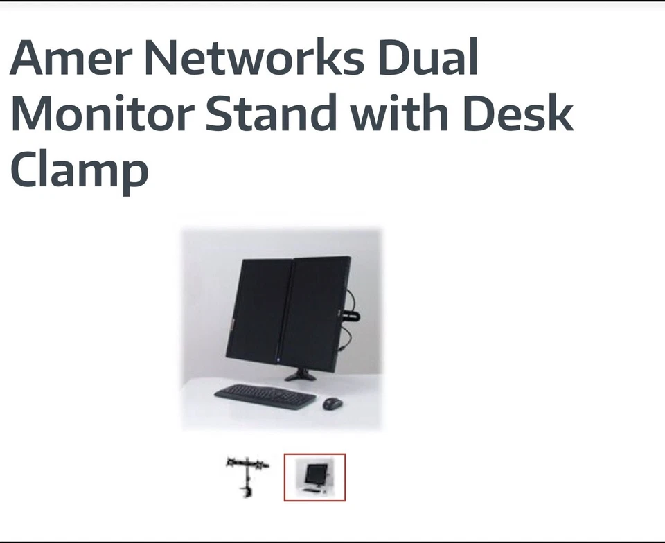 AMR2C: Montaje de monitor dual - Abrazadera de escritorio - Muestra hasta 2/dos pantallas de 24 pulgadas Foto 2 de 3
