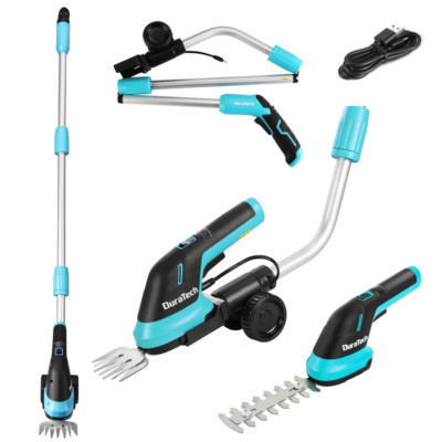 DURATECH 3.6V 3-in-1 Handheld Electric Cordless Hedge Trimmer for Garden, Yard