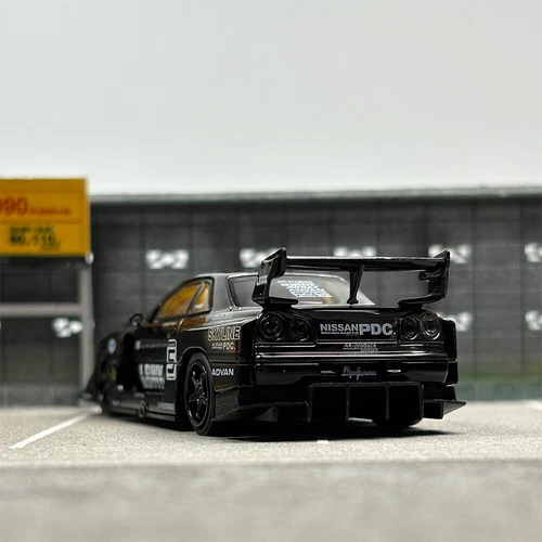 CM 1:64 JDM Black Skyline GTR ER34 LBWK #5 Sports Model Diecast Metal Car - Picture 9 of 9