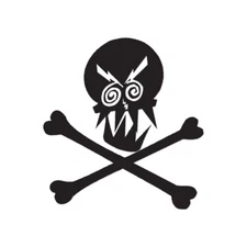 Skull Crossbones Crazy - Decal Sticker - Multiple Color & Sizes - ebn636