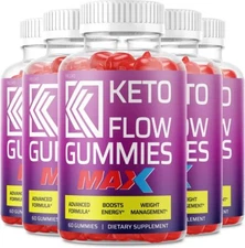 Rillvo (5 Pack) Keto Flow Max Gummies Keto Flow Gummy Bears Apple Cider...