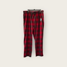 Nautica Cozy Fleece Sleep Pajama Pants Mens Small Red Plaid Super Soft