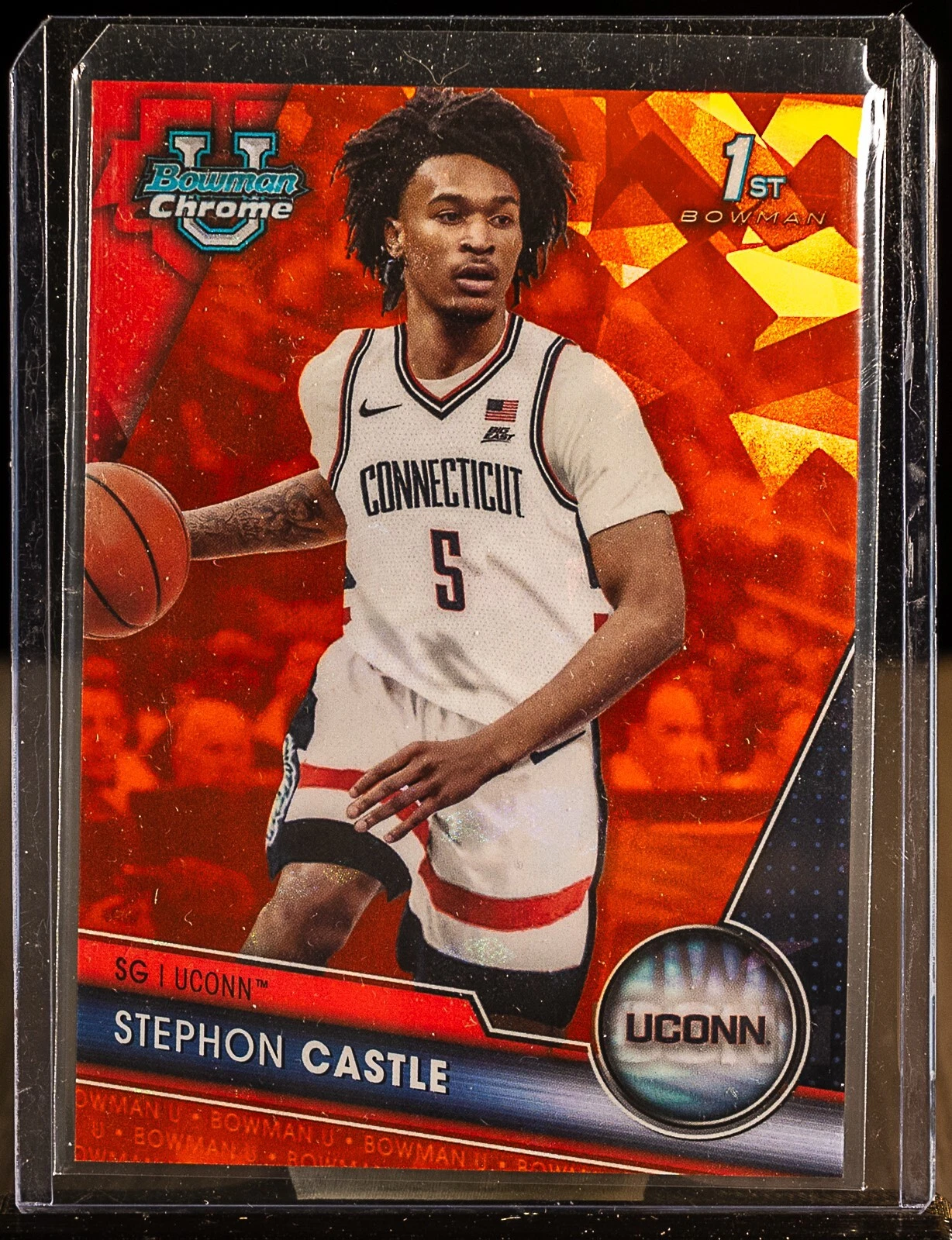 Stephon Castle 2023-24 Bowman U Chrome Sapphire 1st Orange Refractor RC #14/25