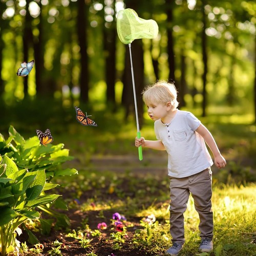 4 Stück Kescher Kinder, Teleskop Schmetterlingsnetz mit 2 Faltbarer Eimer, - Bild 2 von 7