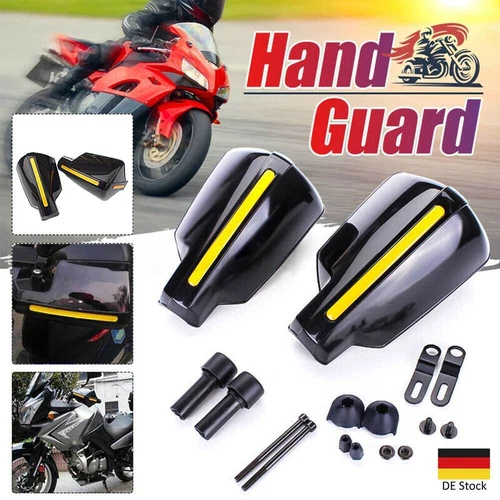 2X Motorrad Handschutz Griffschutz Roller Lenker Winddichter Universal Schwarz - Bild 2 von 10