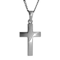 Silber 925 Baby Taufe Kinder Kommunion Firmung Kreuz AnhäNger Mit Panzer Kette