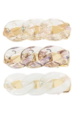 Clear Acetate Chain Hair Pin Set
