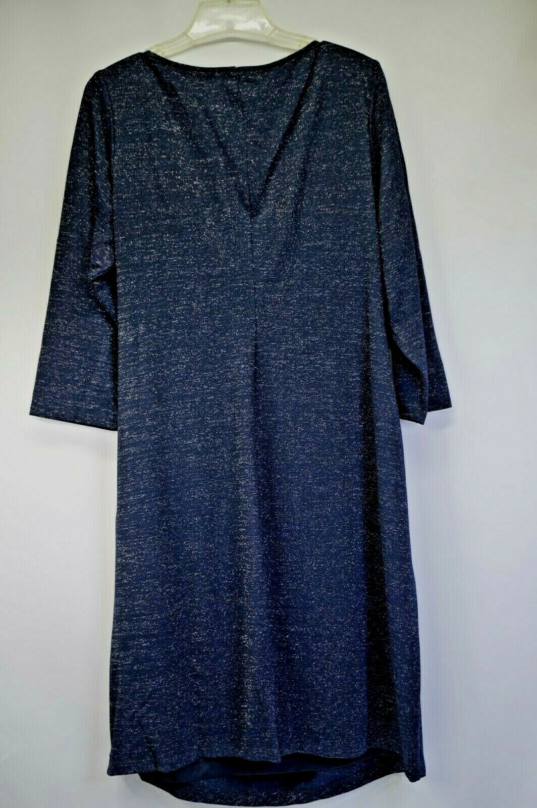 Chaps Navy/ Dark Blue Knit Short Sleeve Dress Rn 41381 Size 14 NWT