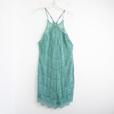 Free People Holly lace dress boho mini pastel green festival L large M medium