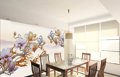 3D Art Flower Branch ZHUA4215 Wallpaper Wall Murals Removable Self-adhesive Ann