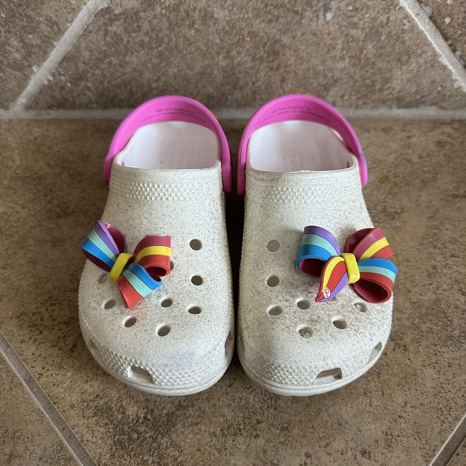 Crocs Jojo Siwa Toddler Kids Girls Size 13 Clogs Slides Glitter Rainbow