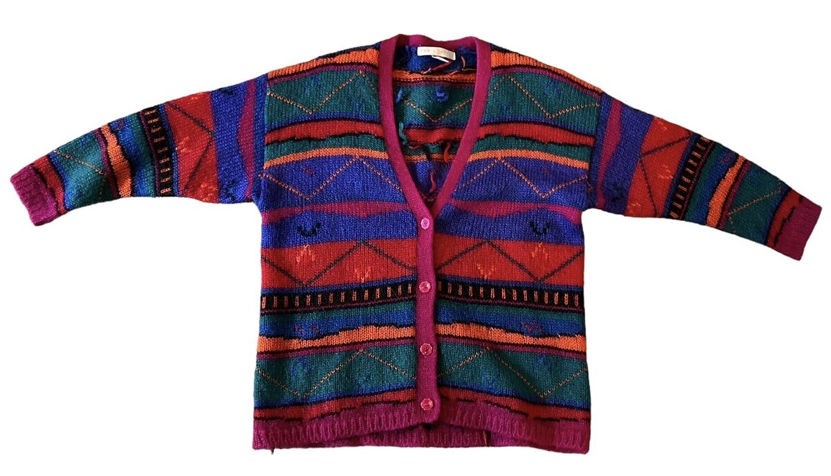 Vintage The LIMITED Sweater Cardigan Knit 90's Color-block Vintage The LIMITED Sweater Cardigan Knit 90's Color-block