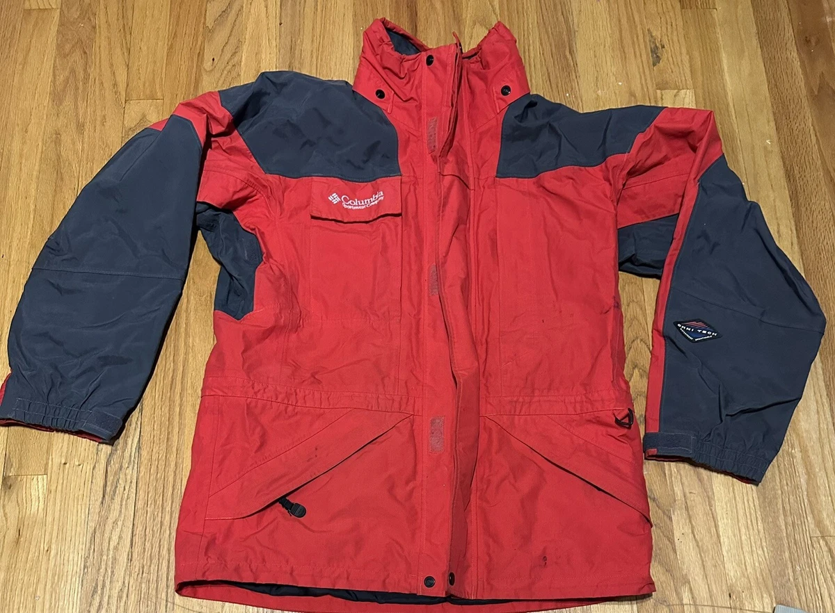 Vintage Columbia Sportswear Titanium Omni Tech Snow Jacket Mens Size M Red  Shell