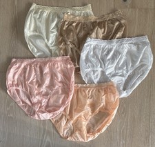 Vtg Lot 6 Hanes Woman  s Nylon Panties Sz 6 MNylon Underwear Mushroom Lace NEW
