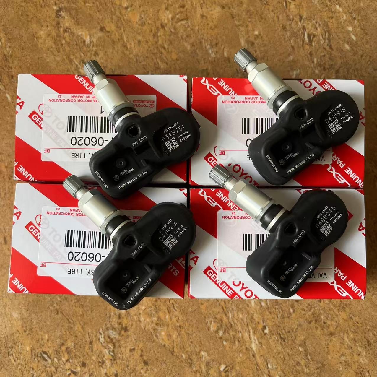 4pcs Genuine TPMS TIRE PRESSURE SENSOR OEM PMV-C010 For Toyota Lexus 42607-06020