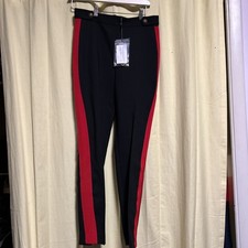 New w/tag  Alexander McQueen Black w/ Red Stripe Pant Legging size: 42