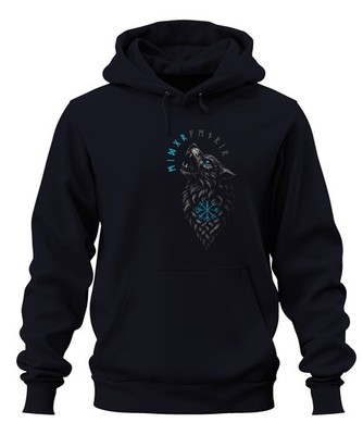 Viking Wolf Norse Vegvisir Runes Valhalla Fenrir Compass Unisex Hoodie Hooded