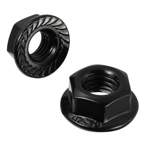 2 Pcs M14x2mm Serrated Flange Hex Lock Nuts, 316 Stainless Steel Metric