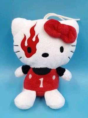 Sanrio Hello Kitty Mad Barbarians Weiß Rot Flamme Aufhänger 18 cm Stofftier 