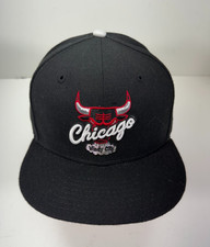 Chicago Bulls New Era 59Fifty NBA Basketball Hat Cap Mens 7 1/8 Black Wool NWOT
