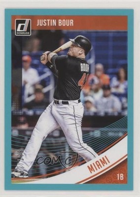 2018 Panini Donruss Teal Border 180/199 Justin Bour #131 0c6