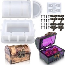 Diy Storage Box Silicone Mould Set Treasure Chest Jewelry Organizer Resin Molds