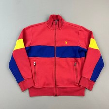 Polo Ralph Lauren Double-knit Track Jacket Mens Small Coral Colorblock Full Zip